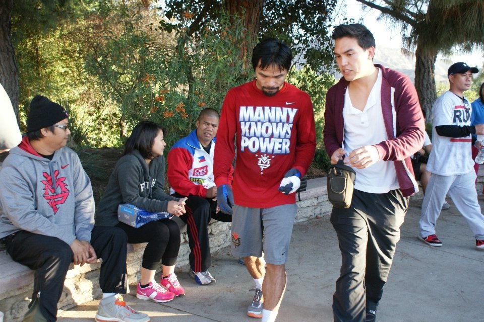 Director/Producer Ryan Moore with Manny Pacquiao filming 