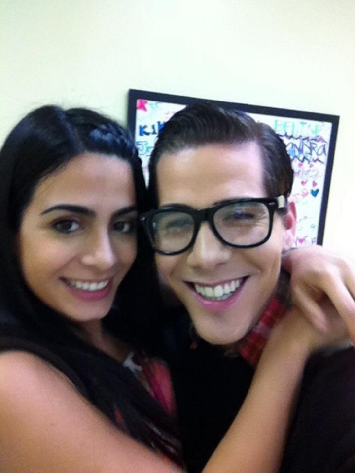 Renzo and Emeraude on the set of Nickelodeons 