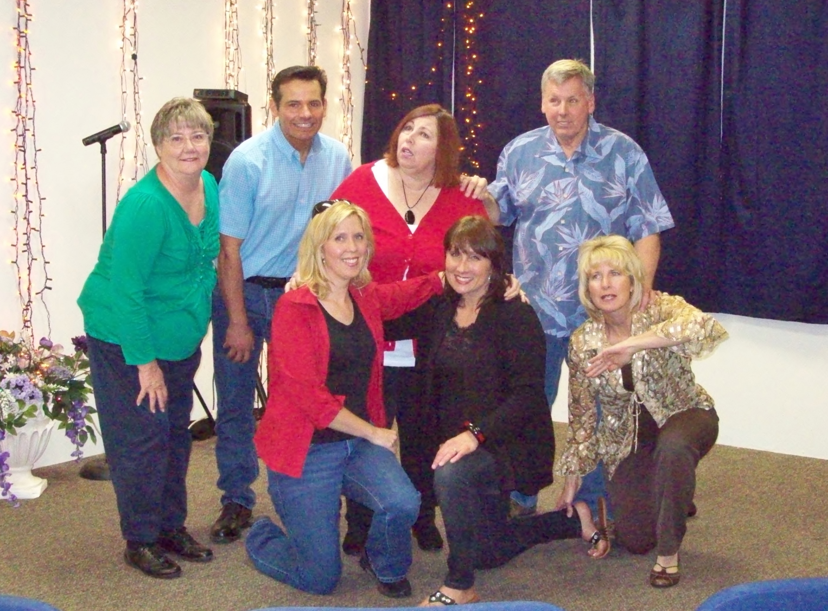 FUNNY BIZNESS! Improv troupe with Sharon, Lance Charnow, April, John, Kelly, Linda and Karen.