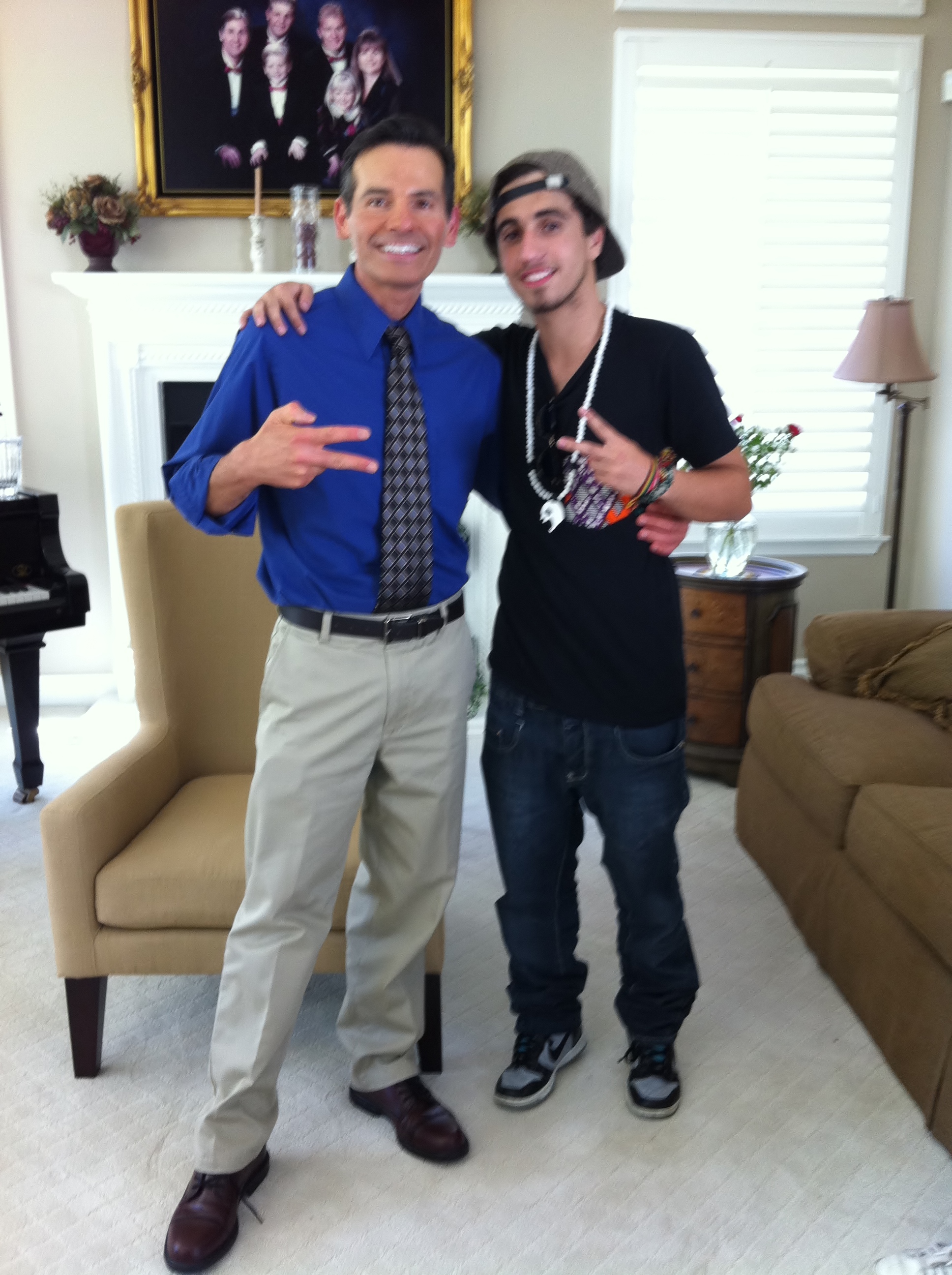Lance Charnow and rapper Josbi on the set of his music video 