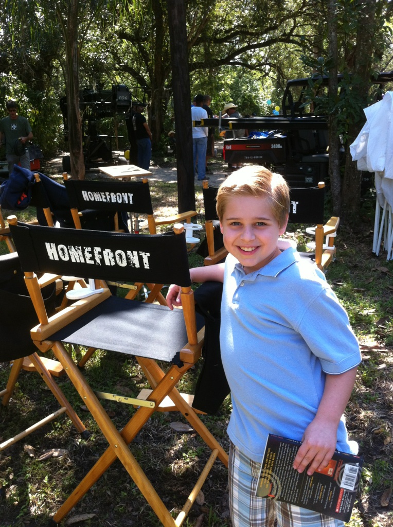 Dylan on set of Homefront