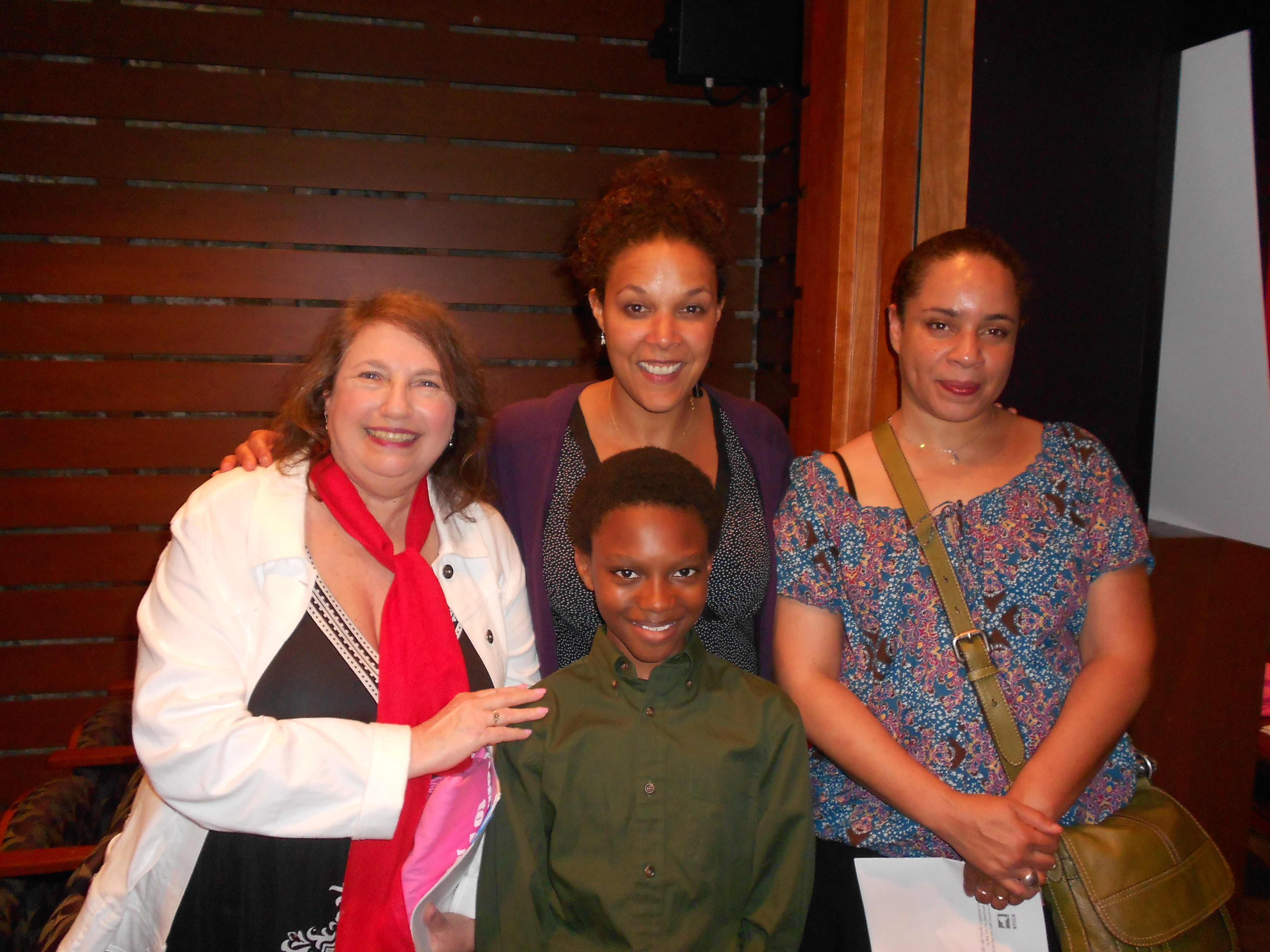 At the staged reading of Better and Better (from the series From Breast Cancer to Broadway). In photo: Carol Snyder (children's author), Justin S. Myrick, Linda Powell, Bridgett Wimberly