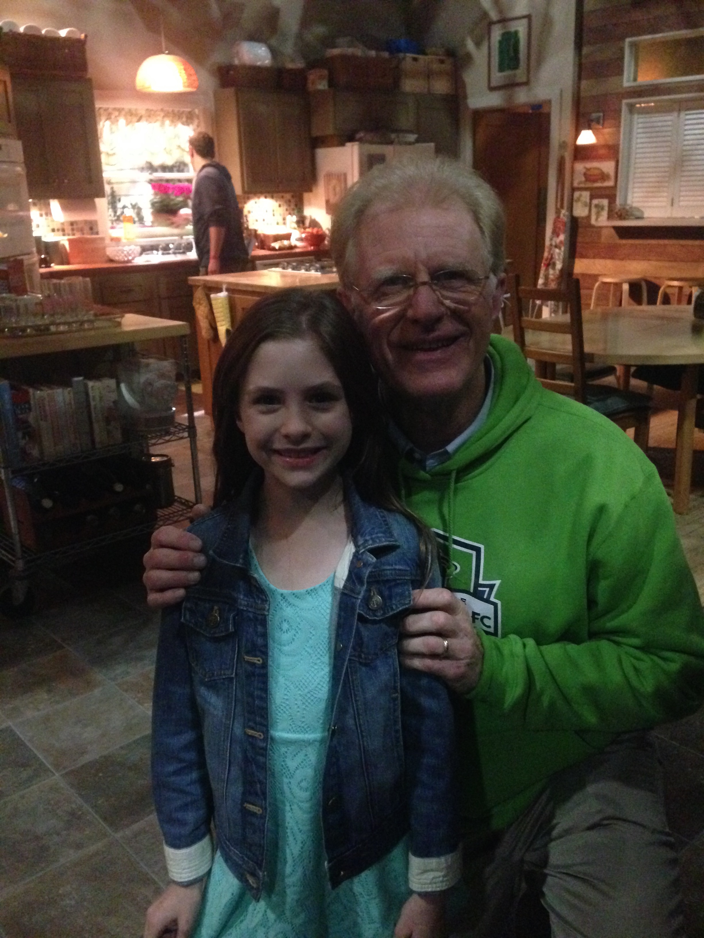 Afra with Ed Begley Jr. on the set of 