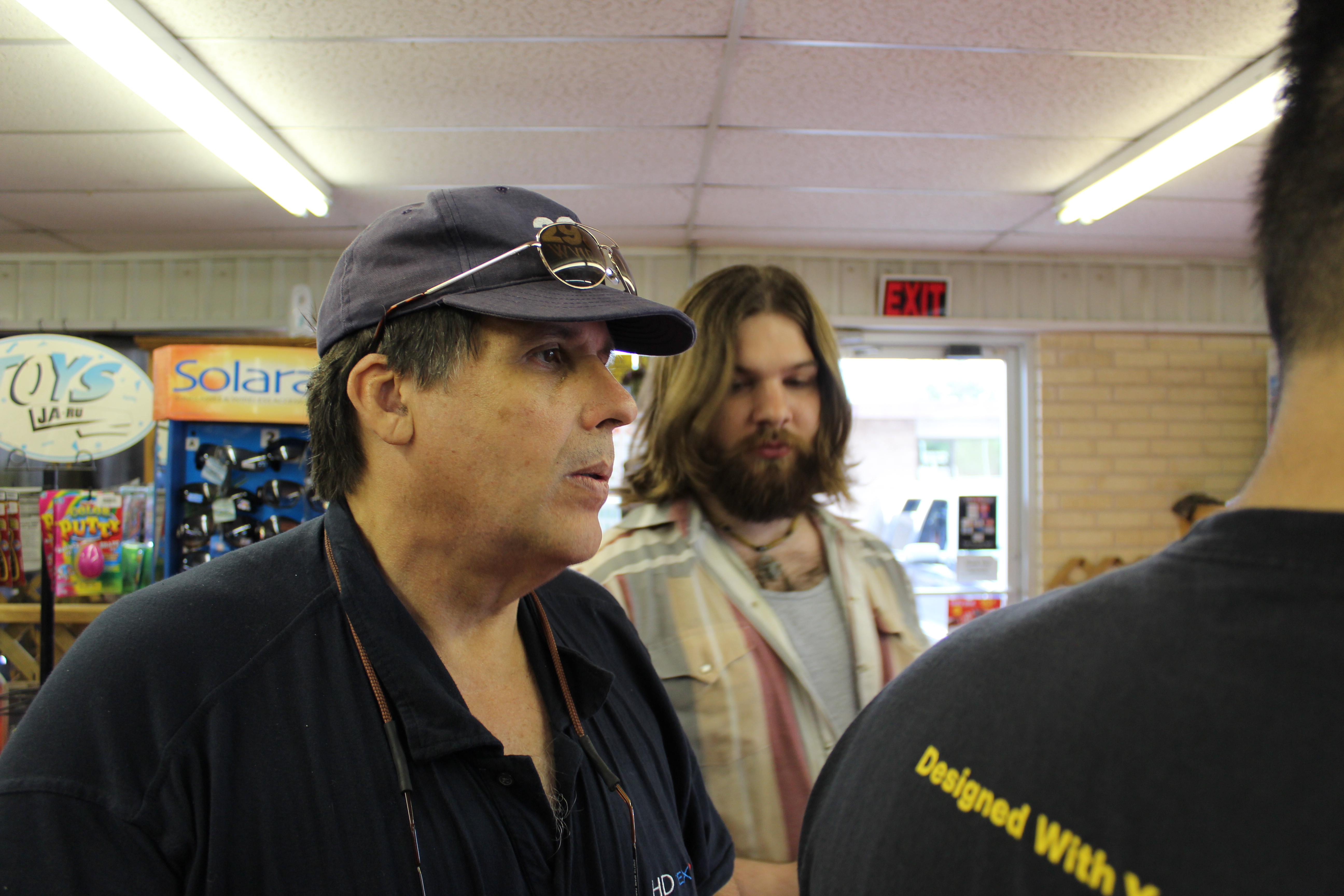 Michael Walters giving instructions to the cast and crew in the convenience store scene in 
