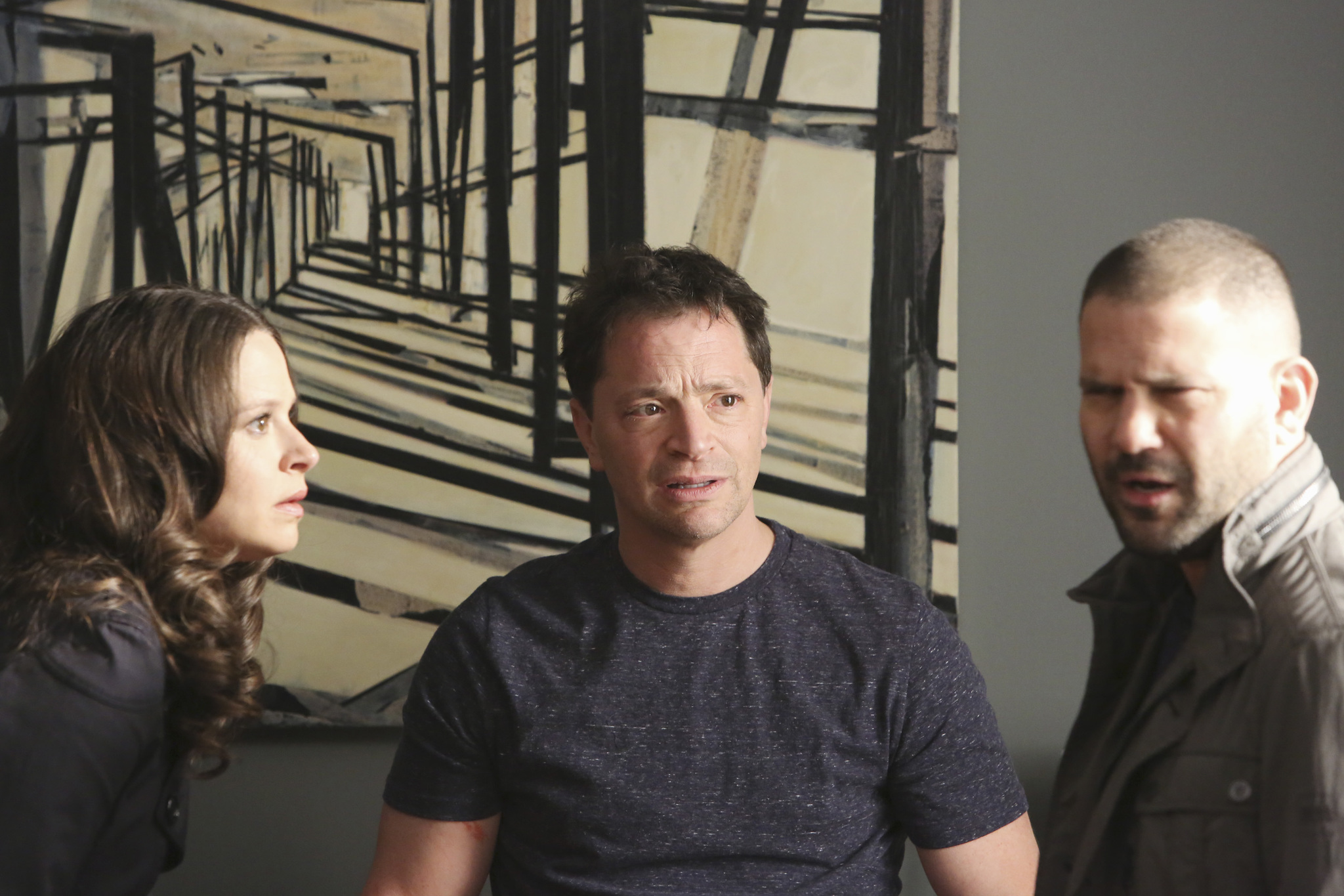 Still of Guillermo Díaz, Joshua Malina and Katie Lowes in Scandal (2012)