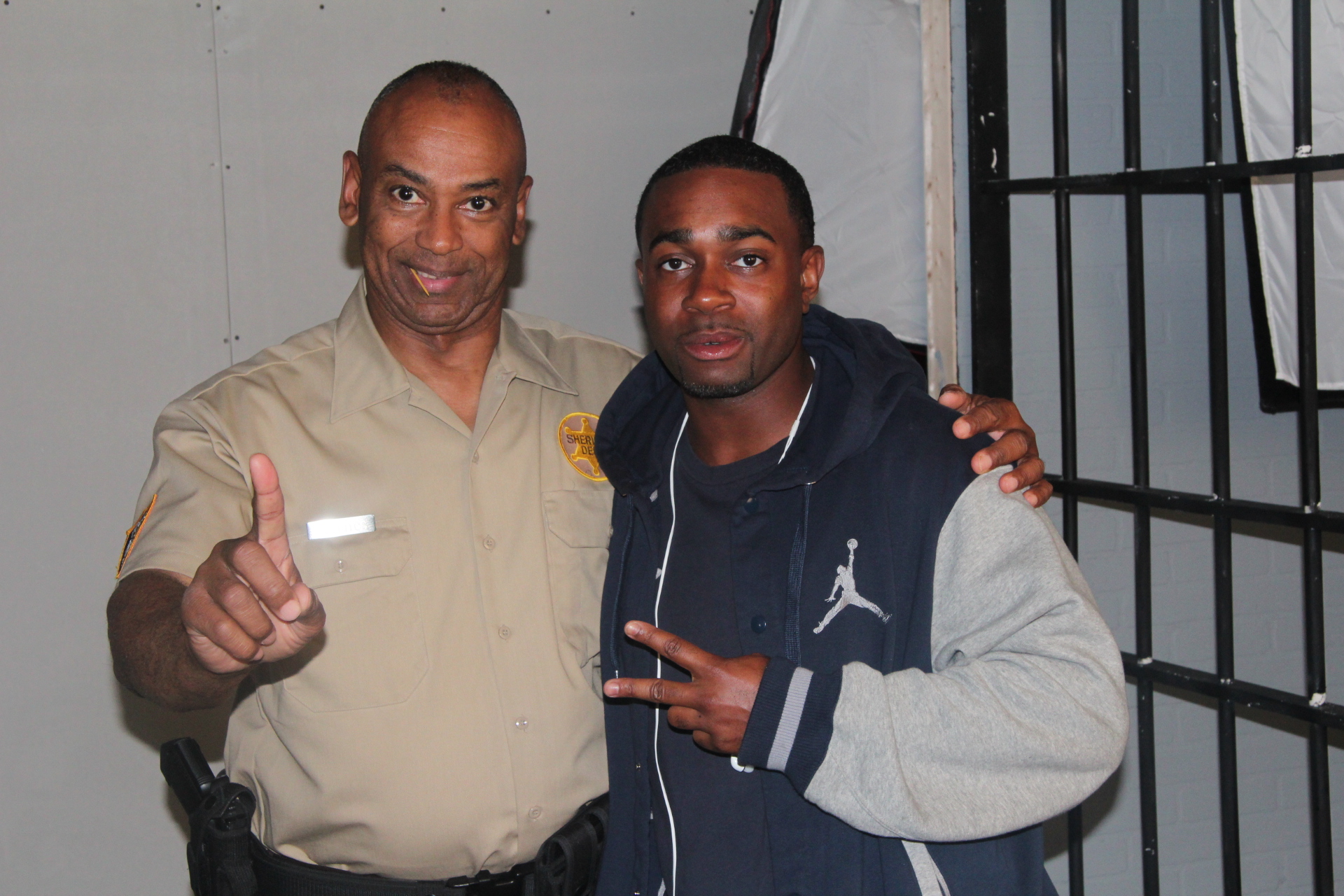On the set of Premeditated. Louis C. Robins, Micah Robinson