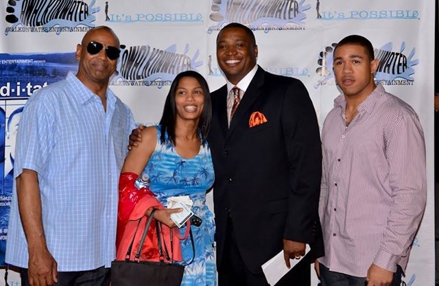 At the premiere of Premeditated on June 21, 2014 in Columbus, Ohio, Louis C. Robins, Adra Robins-Young, Mark Cummings Sr., and Simeon Robins