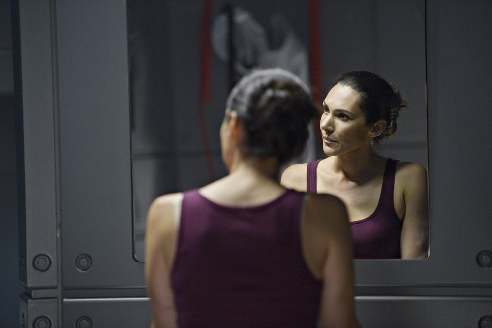 Still of Kyra Zagorsky and Julia Walker in Helix (2014)