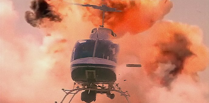 Helicopter outruns fireball in Tomorrow's Heroes