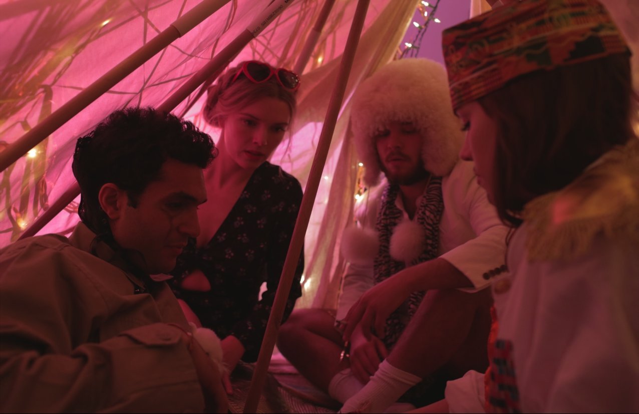 Still of Sammy Jack Pressman, Christa B. Allen, Lacey Dorn and Sal Lahoud in Darknet Delivery: A Silk Road Story (2015)