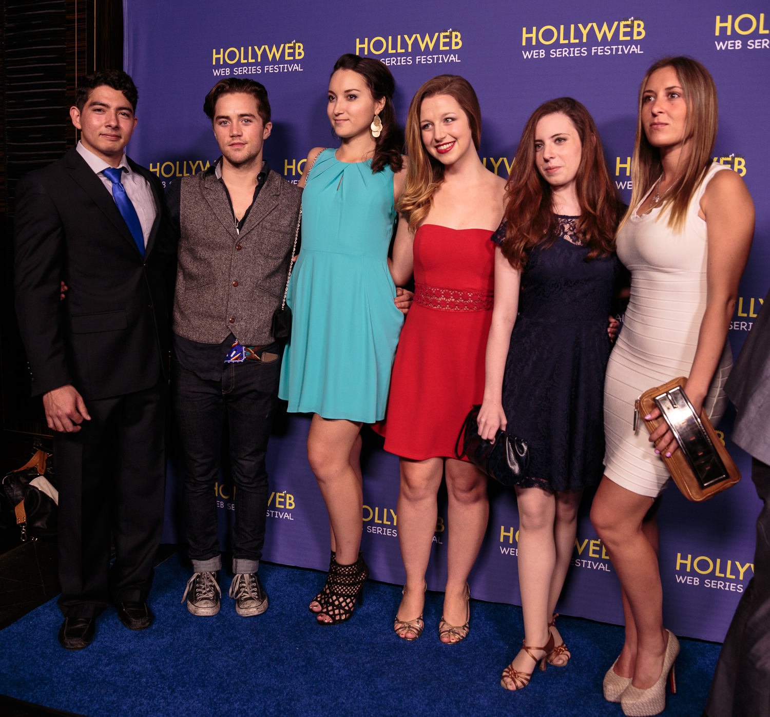 Antidote 15 on the red carpet for Hollyweb Festival! Avi Kaye (director), Conner Sorensen (Benji), Amy Suto (showrunner), Portia Juliette (Sarah), Ashley Maimes (Anita), and Irina Kuzina (producer)