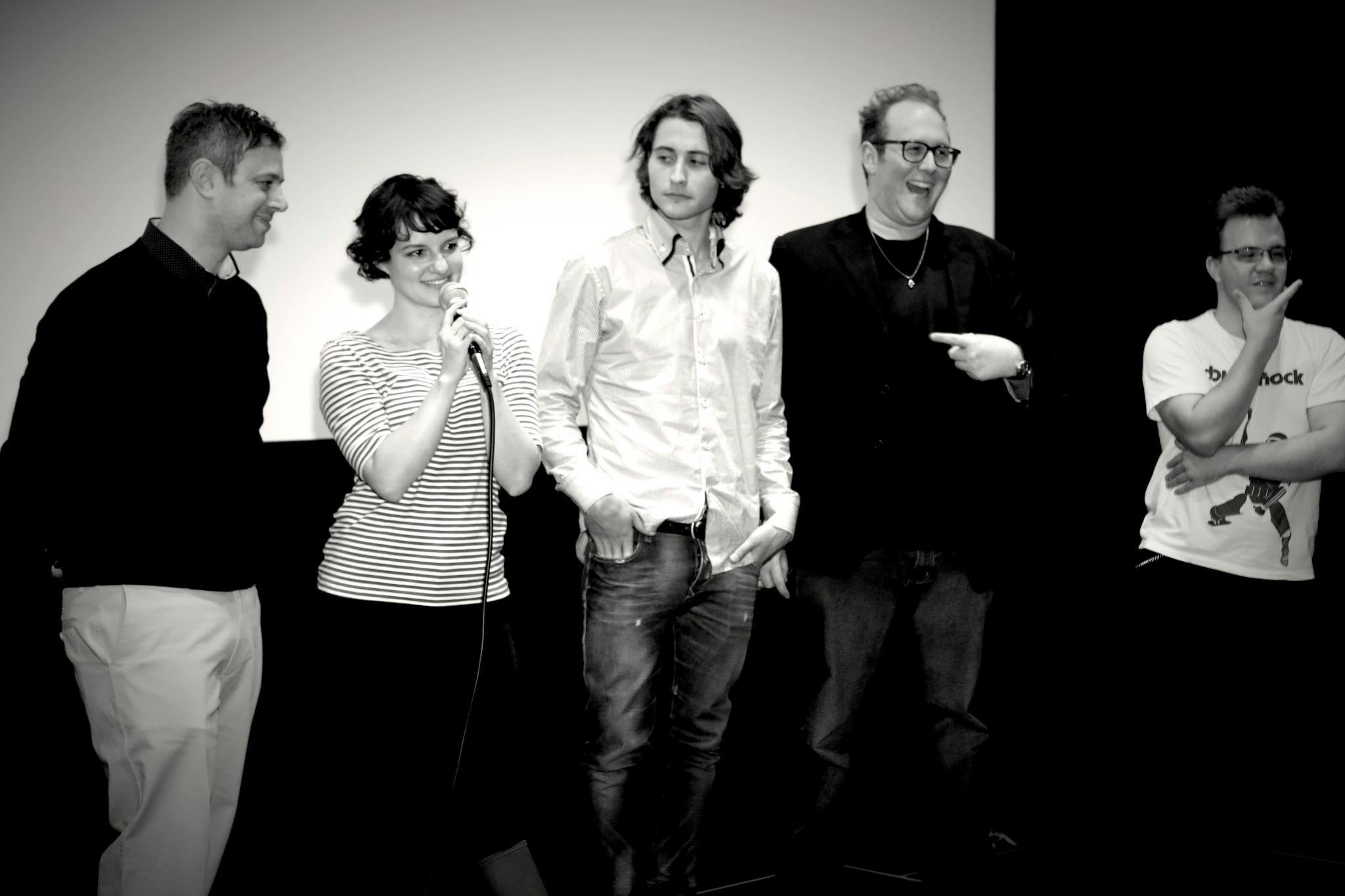 Picture taken at the Q and A after the world premiere of 'Personal Space'. (from the left) Elli Raynai, Stephanie Seaton, Terry J. Tyler, James McDougall, Patrick House