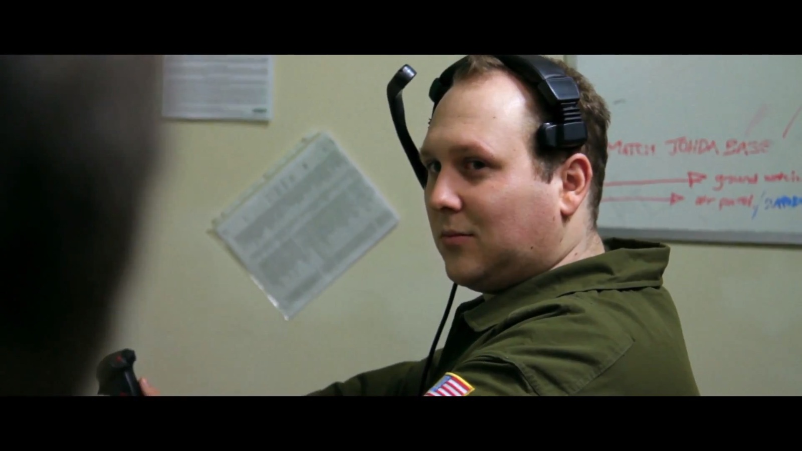 Still shot from 'American Drone'. James McDougall as drone operator Calvin Williams.