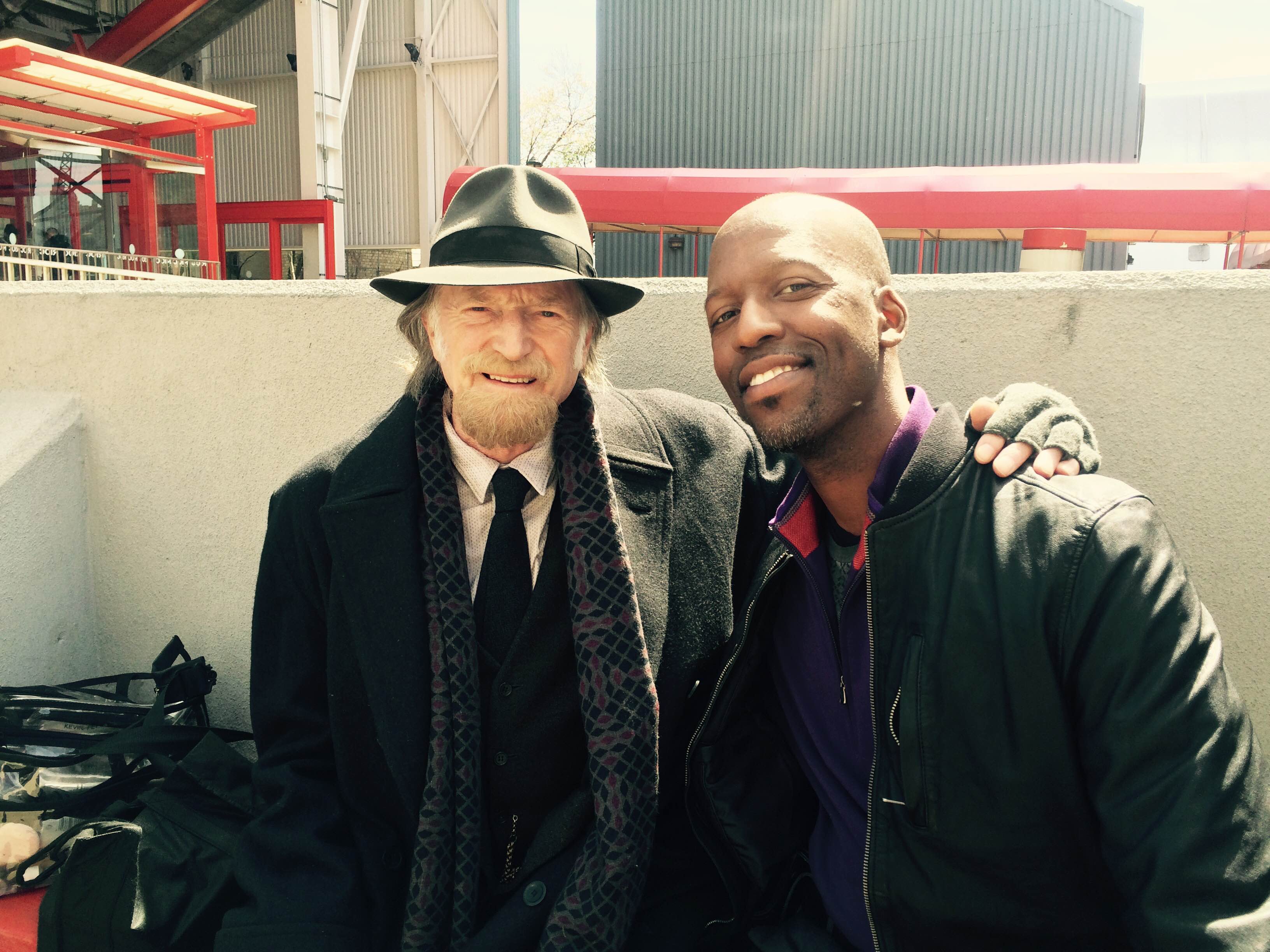 On set of FX's The Strain with actor David Bradley