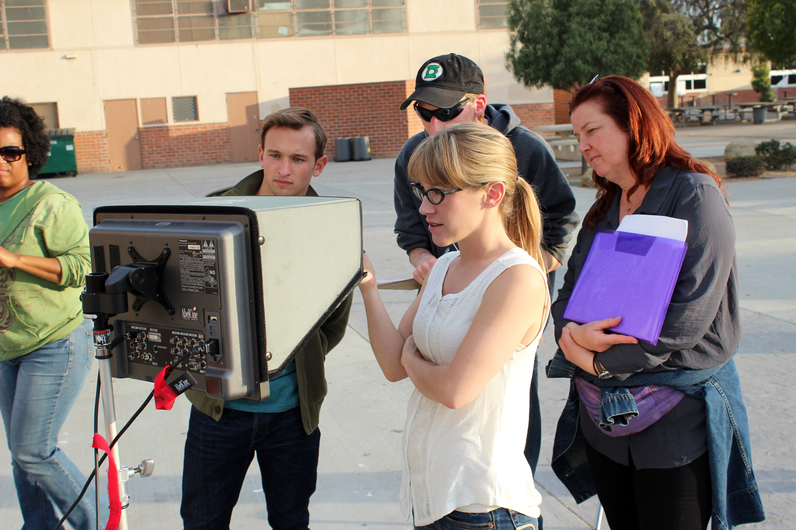 Erin Brown (director) and Kent Boyd (lead) on the set of 