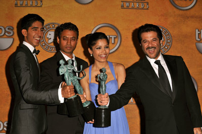 Anil Kapoor, Irrfan Khan, Dev Patel and Freida Pinto