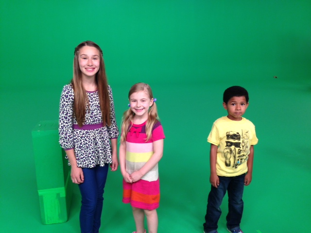 On the green screen set of Nickelodeon's Team Umizoomi. Kylie plays the Popcorn Girl.