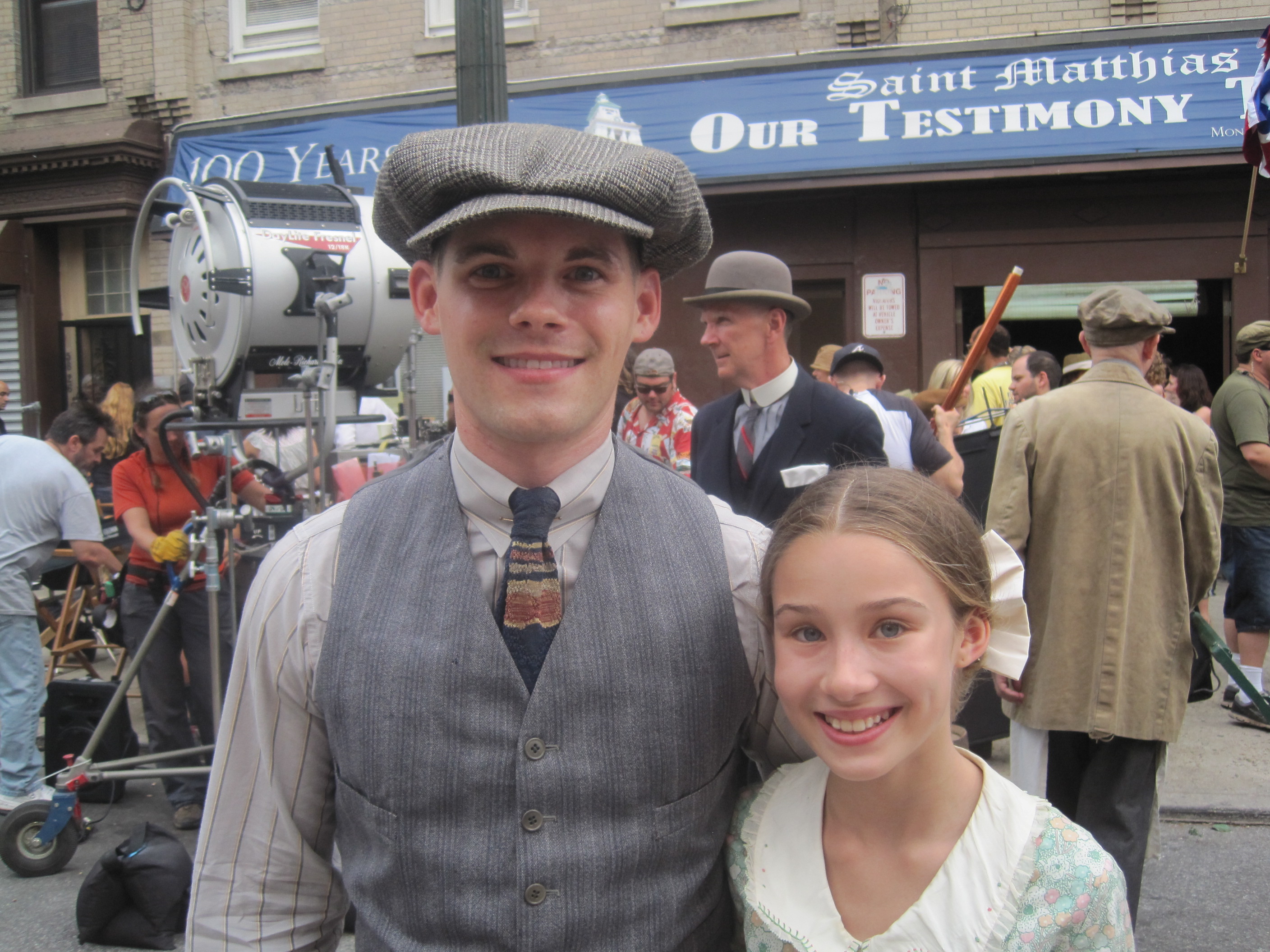 Kylie with Richard Tuohey on the set of HBO's Boardwalk Empire.