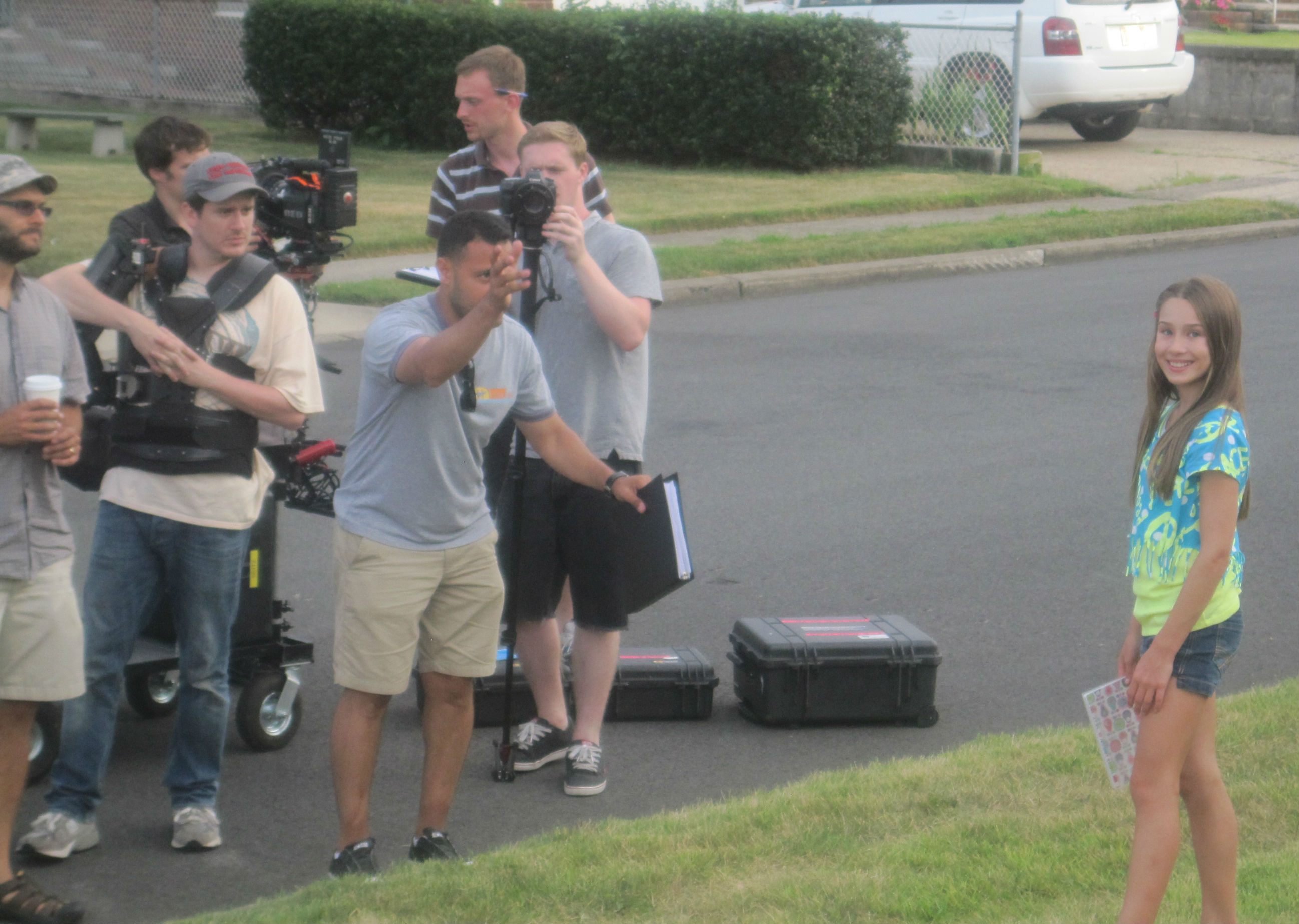 On the set of the short film, The Specifics.