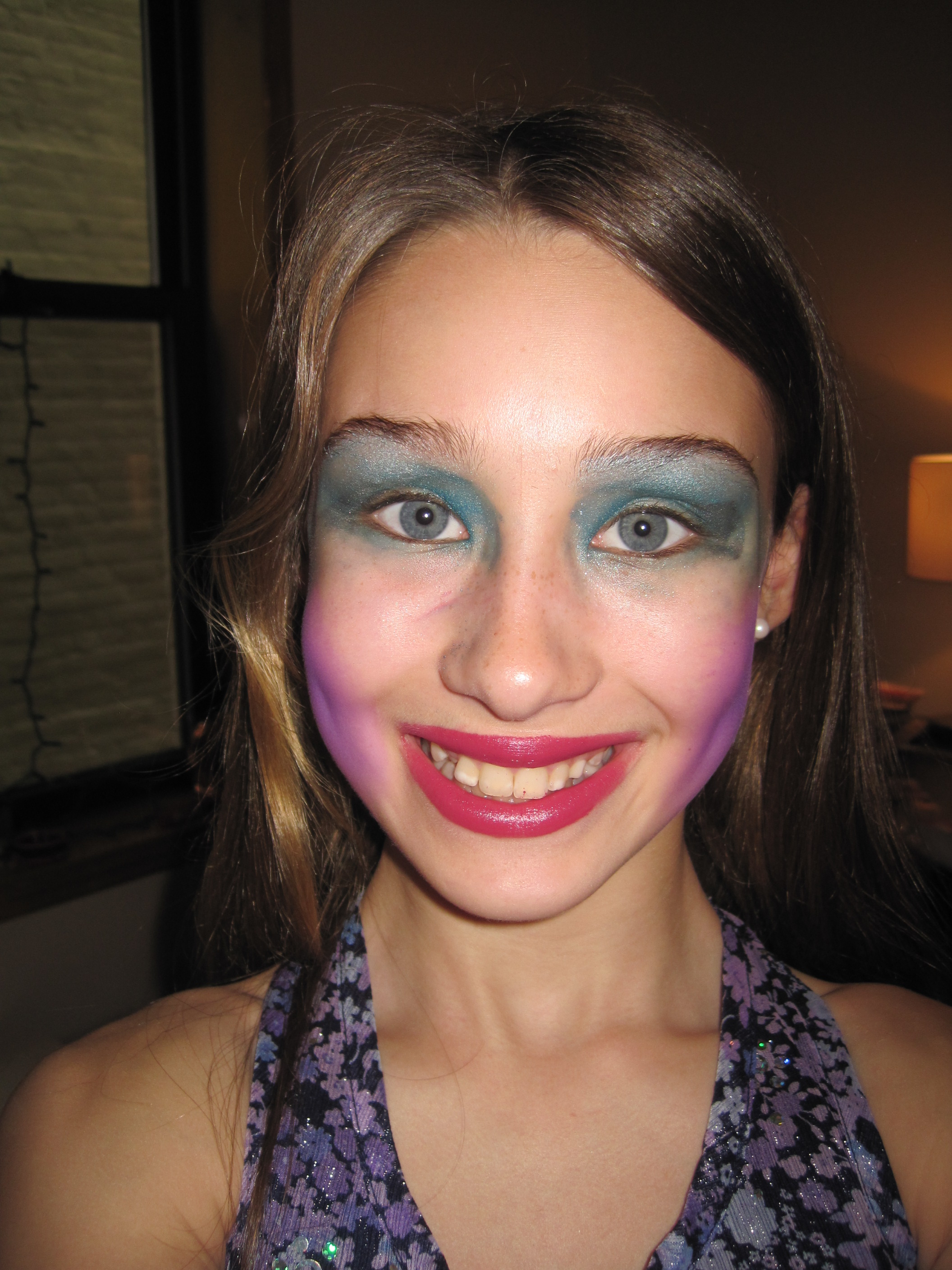 Kylie in crazy makeup for Sitting on Babies webseries shoot.