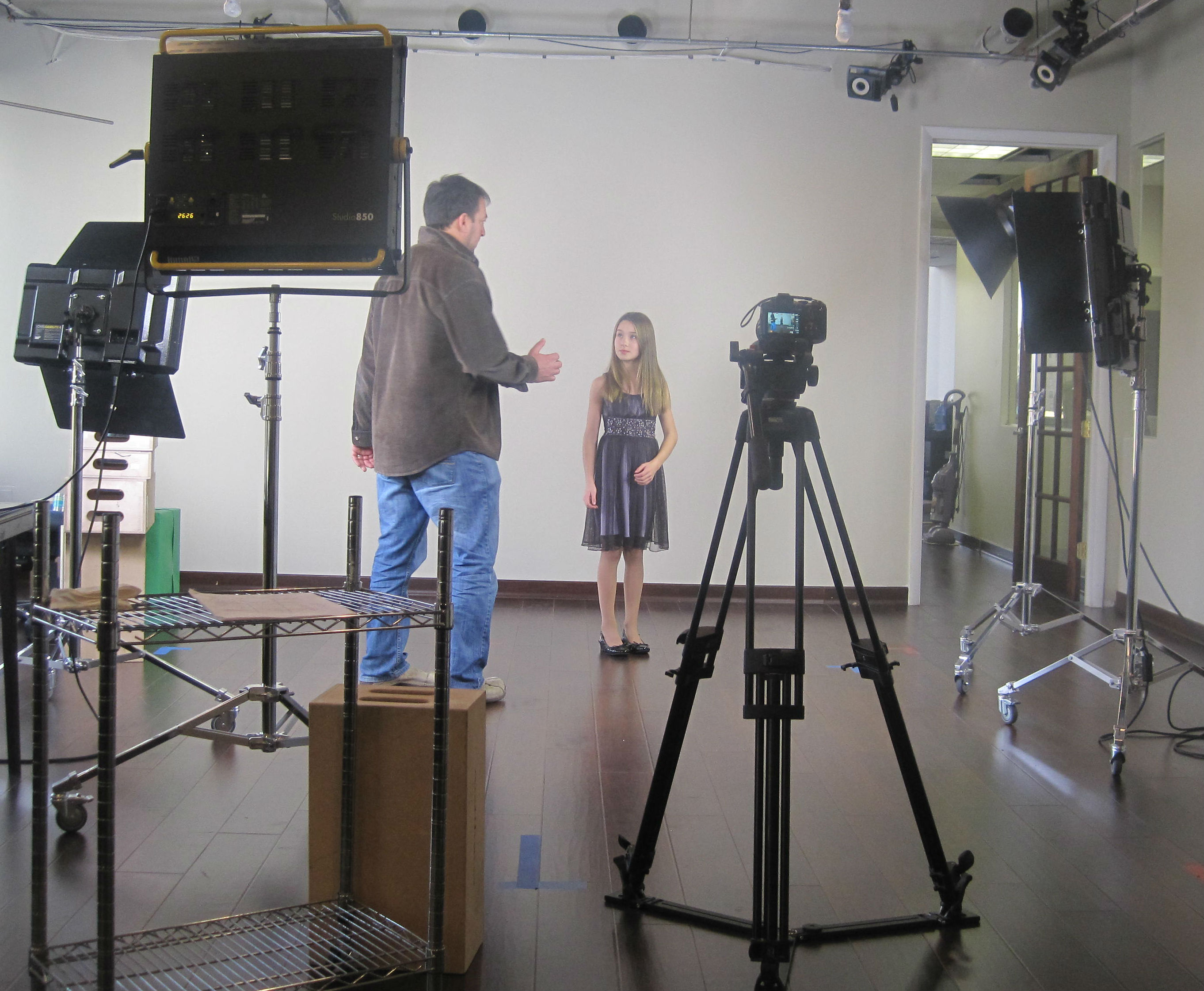 Kylie modeling for a spec commercial for Animated Storyboards.