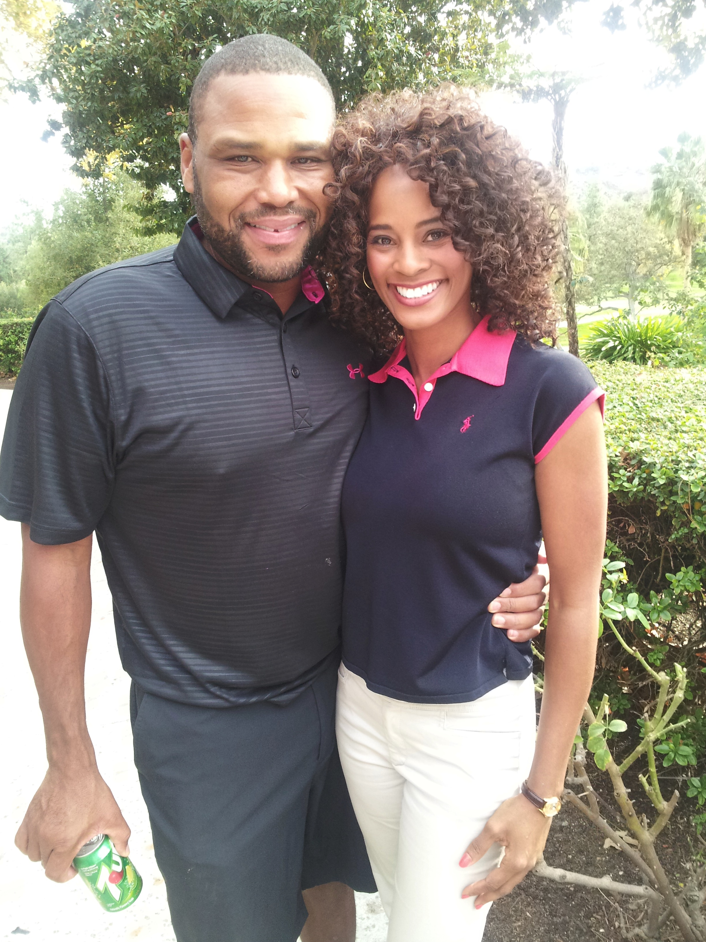 Host/Actress Germany Kent and Veteran Actor Anthony Anderson at Charity Golf Tournament