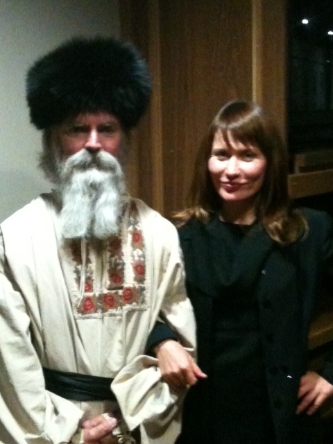 As a Russian Musician, with Gouzalia Dewees, from the set of Mr. Sunshine, November 2010