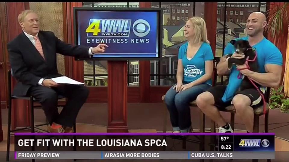 Aaron Williamson on WWL News supporting the Louisiana SPCA.