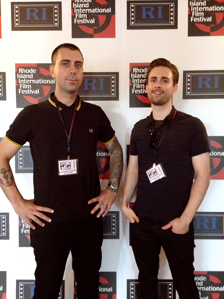 Director David Field (right) with SFX artist Ben Bornstein outside the premiere of CATERPILLAR at the Rhode Island International Film Festival, 2012