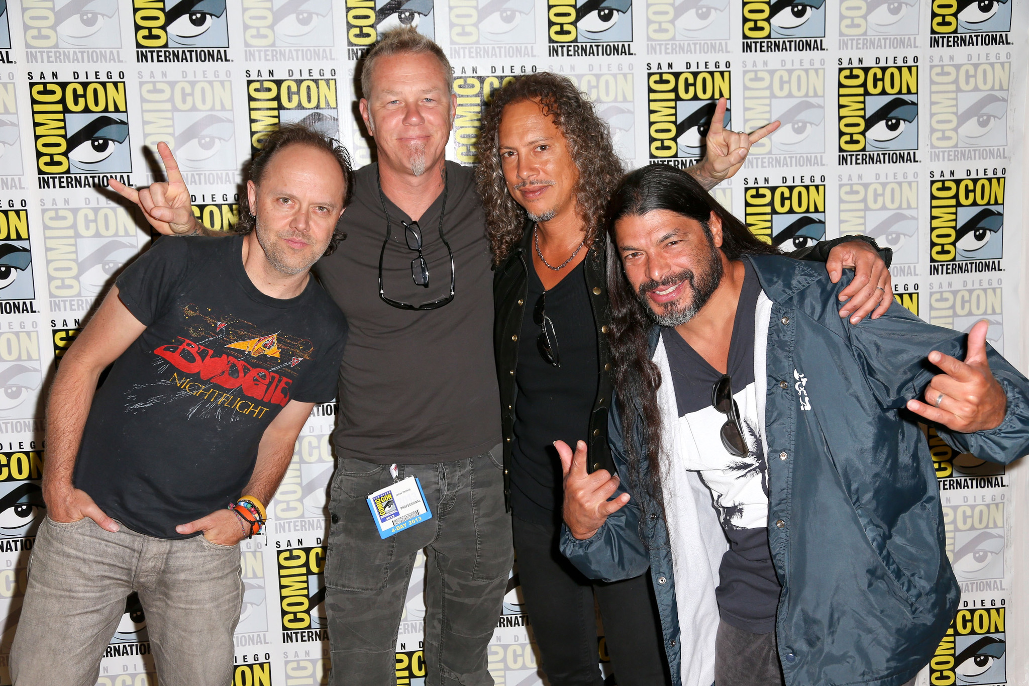 Lars Ulrich, James Hetfield and Robert Trujillo at event of Metallica Through the Never (2013)