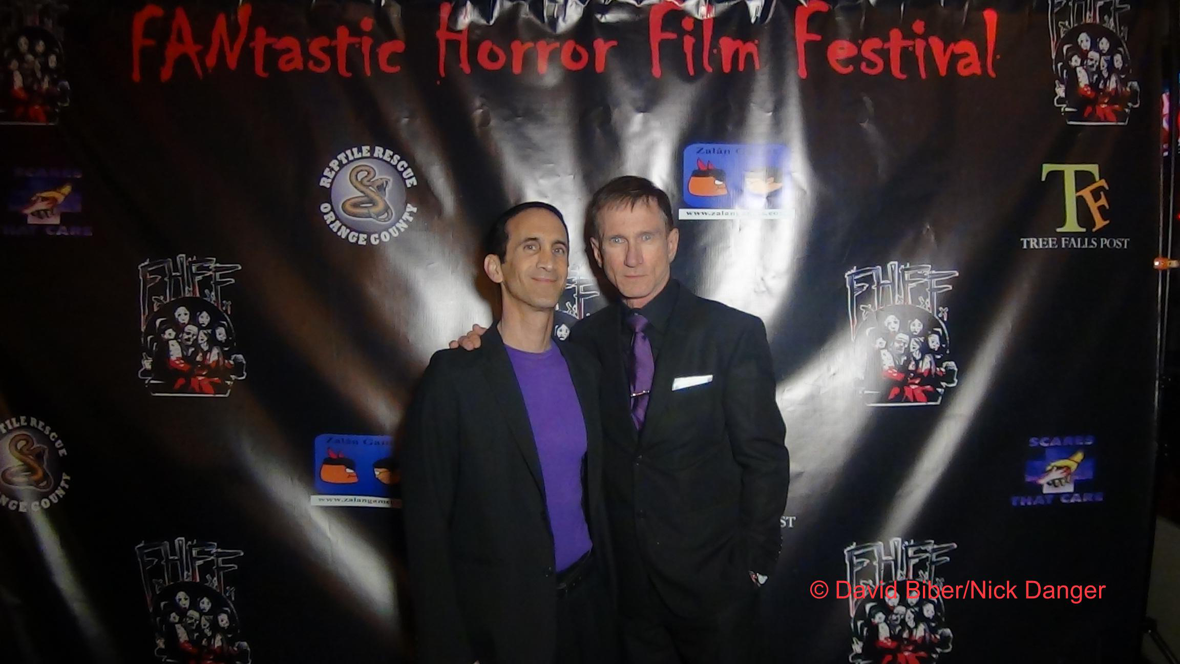 Gregory Blair with Bill Oberst Jr. after DEADLY REVISIONS wins two awards a the Fantastic Horror Film Festival