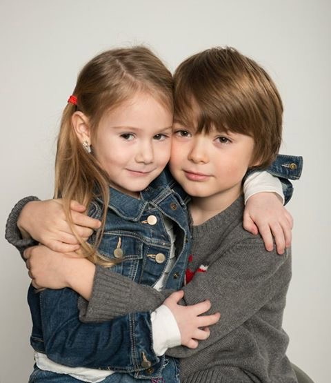 Christian with his sister, and Actor, Ava Cooper.