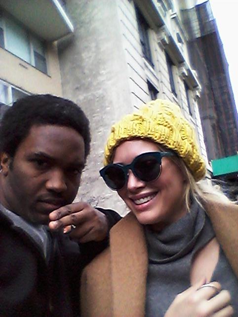 Still Photo of Dj Nino Carta & Hilary Duff at 'Younger' 2nd Season filming(2015).Darren Star Productions