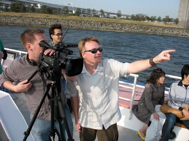 Filming in Tokyo Bay for 