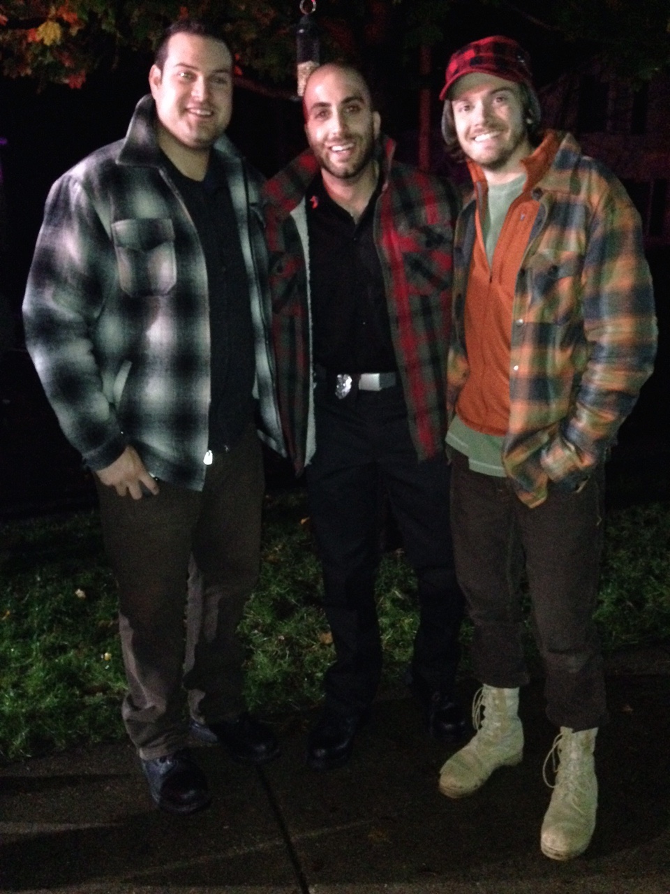 Max Adler, Stephen Hailo, and Danny Mooney on the set of Saugatuck Cures.