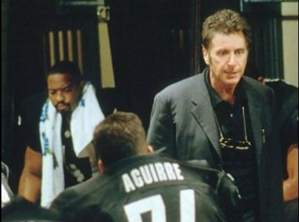 #47 Jose Giles (Dennis Jay Funny) & fellow Shark players listen to the Coach's (Al Pacino) 