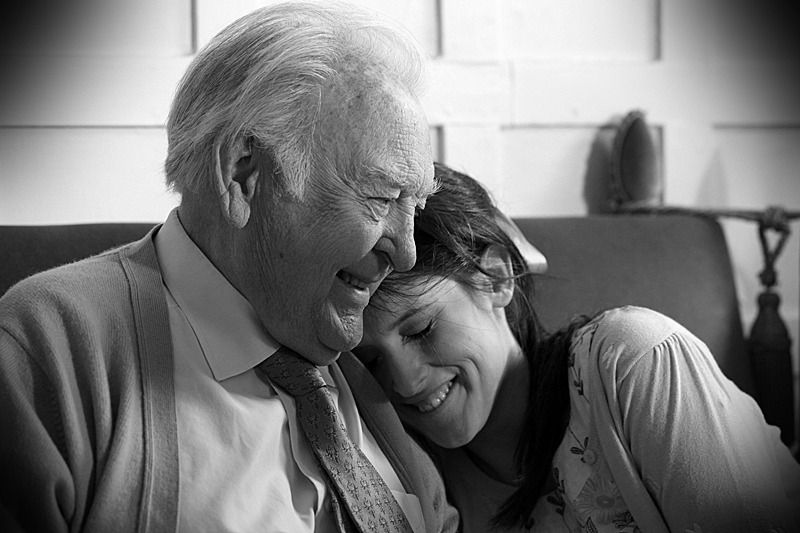 Sir Donald Sinden and Carys Watford on set of 'Blowing Dandelions' (2011)