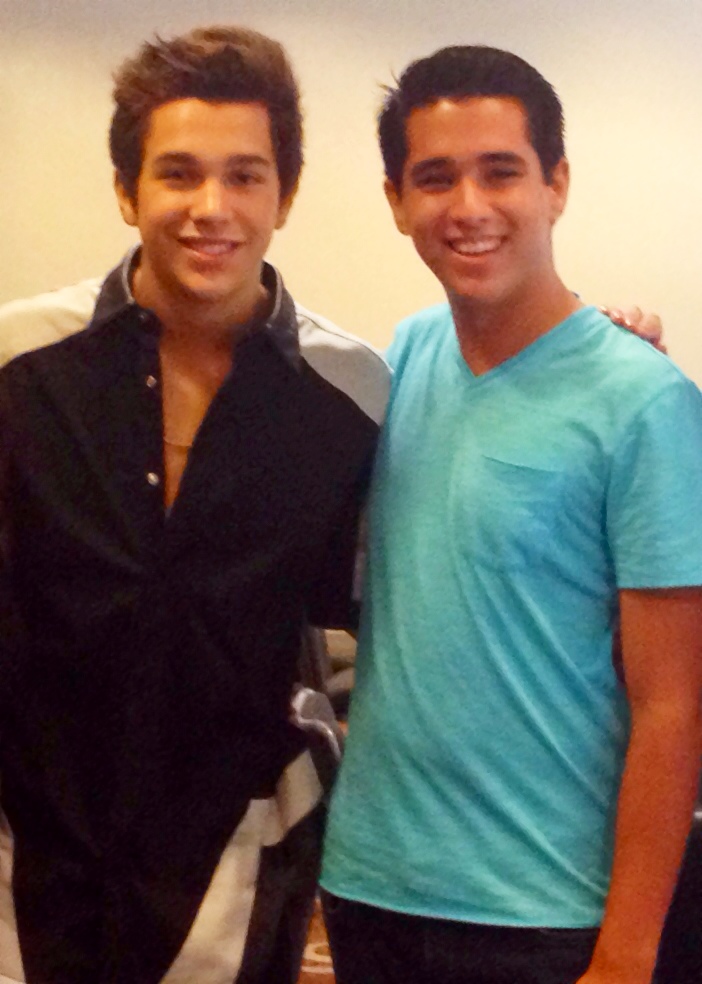 Kyle & Austin Mahone on set of their new 5 Gum commercial.