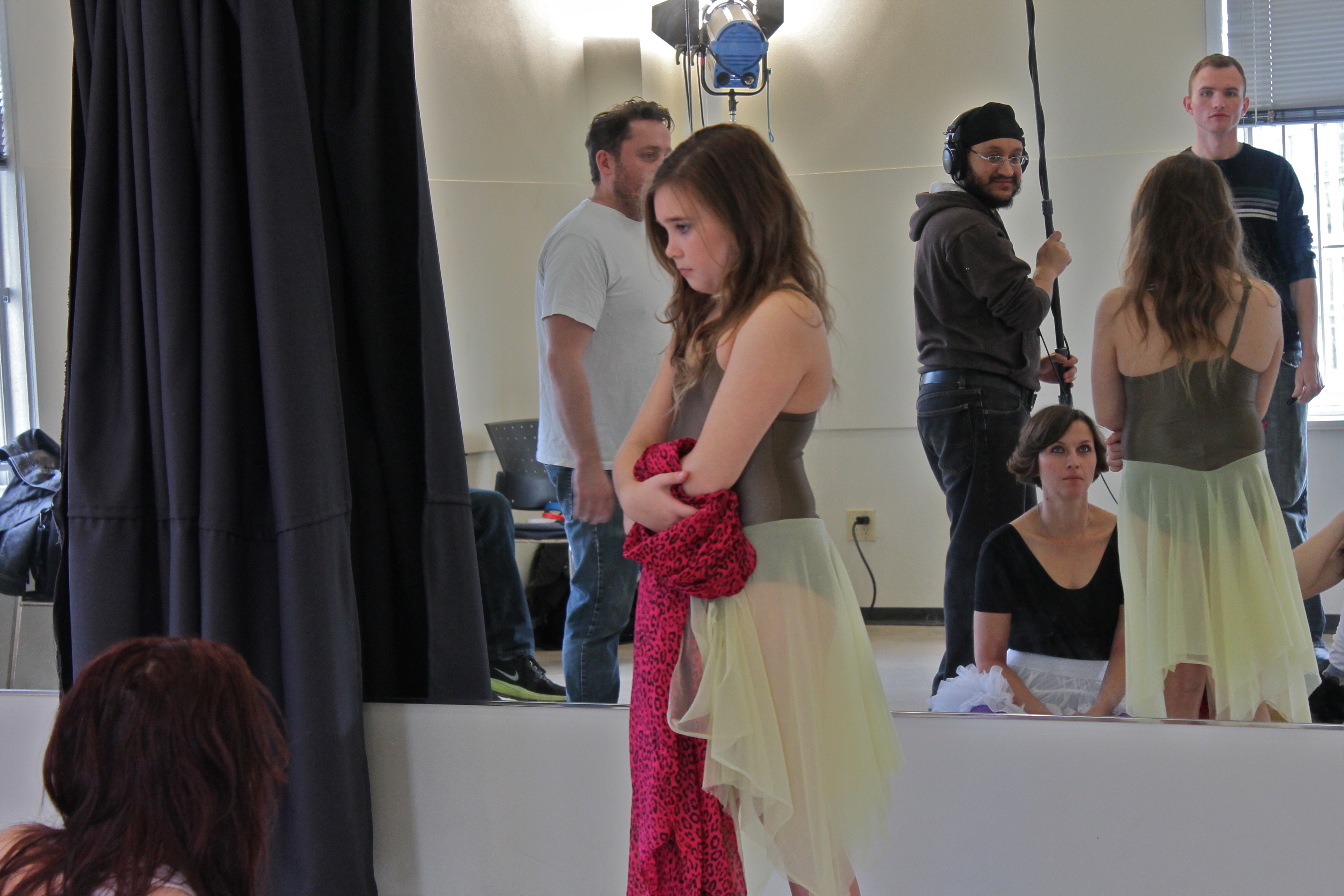 Bridget as Isobel on the set of Dance Your Heart Out