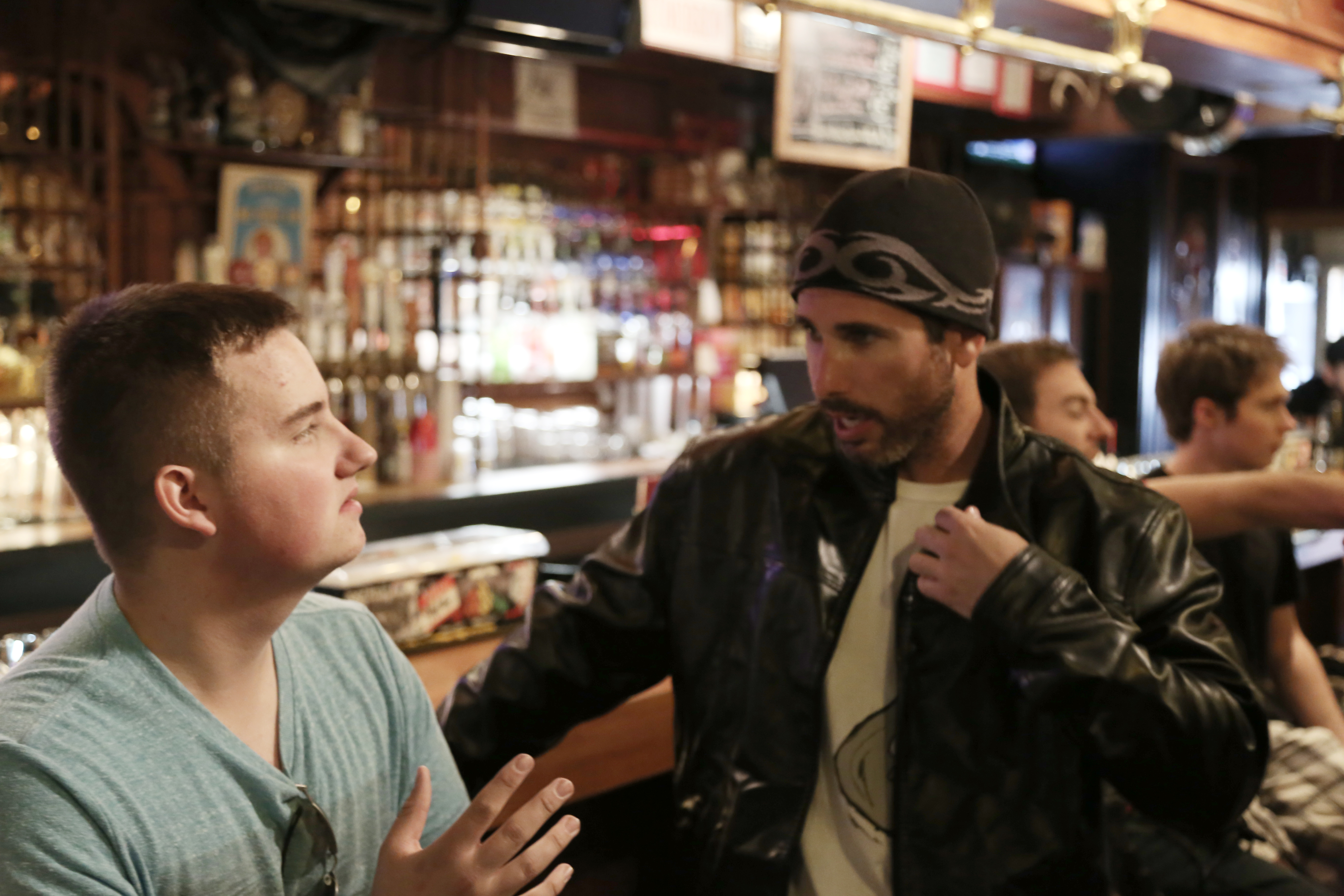 Director Levi Easley and actor David Bodtcher, on set of 