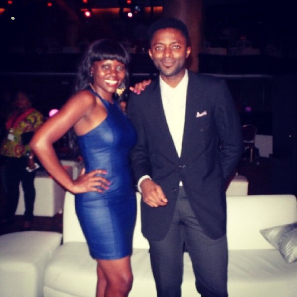 At the AMVCA 2014 with Ozzy Augu, Tinsel actor and 53 Extra presenter