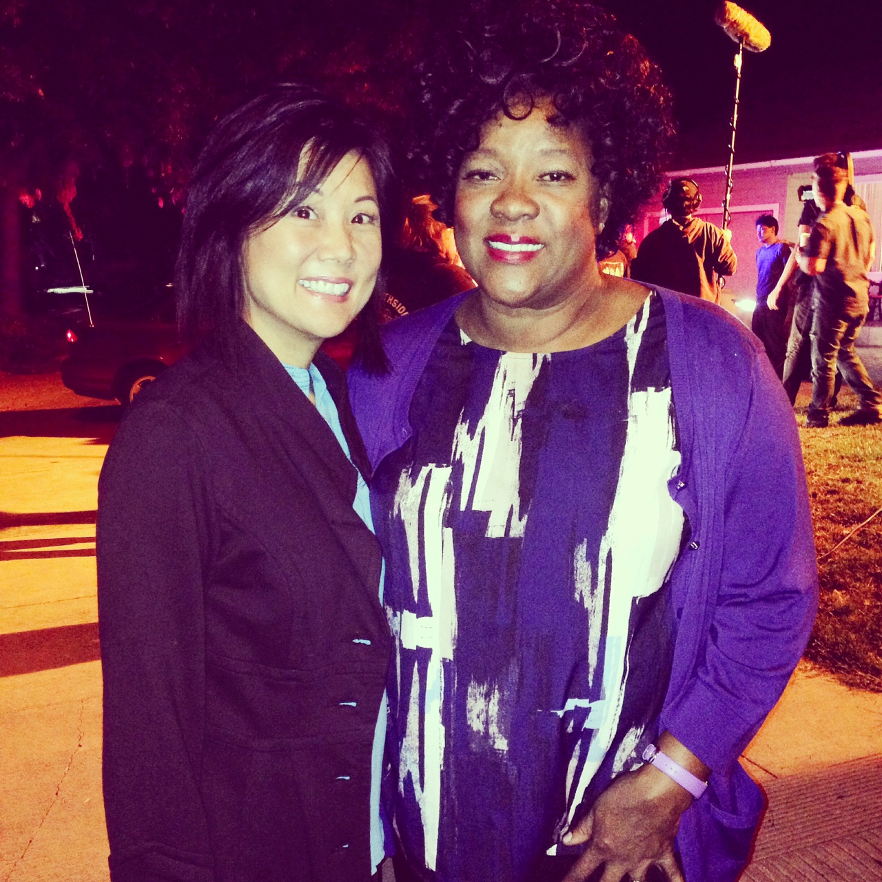 With actress, Loretta Devine, for the feature film, 1440 AND COUNTING, directed by Tony Gapastione.