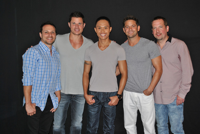 Adrian Voo and 98 Degrees (Drew Lachey, Nick Lachey, Jeff Timmons, Justin Jeffre)