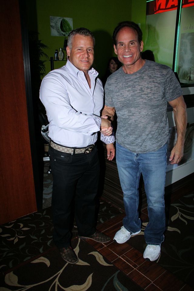 Zoltan Kovacs & Michael Torchia at the Grand Opening of LimeSun Tanning Salon in West Los Angeles