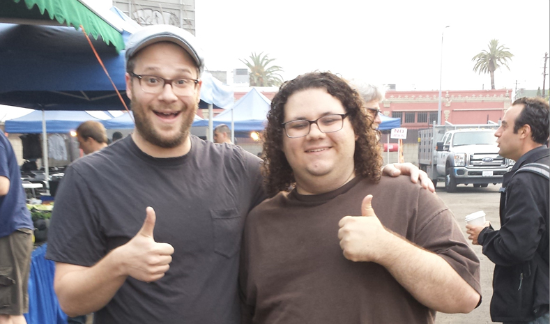 Robbie Carlysle with Seth Rogen on the set of Neighbors!