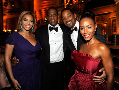 Will Smith, Jada Pinkett Smith, Jay Z and Beyoncé Knowles