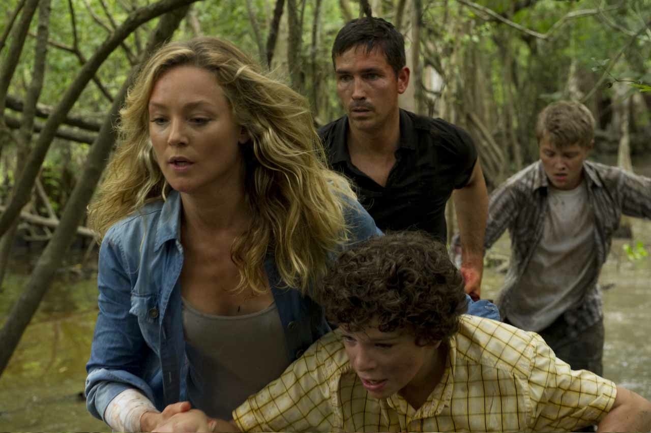 Still of Jim Caviezel, Elisabeth Röhm, Jake Cherry and Sterling Knight in Transit (2012)