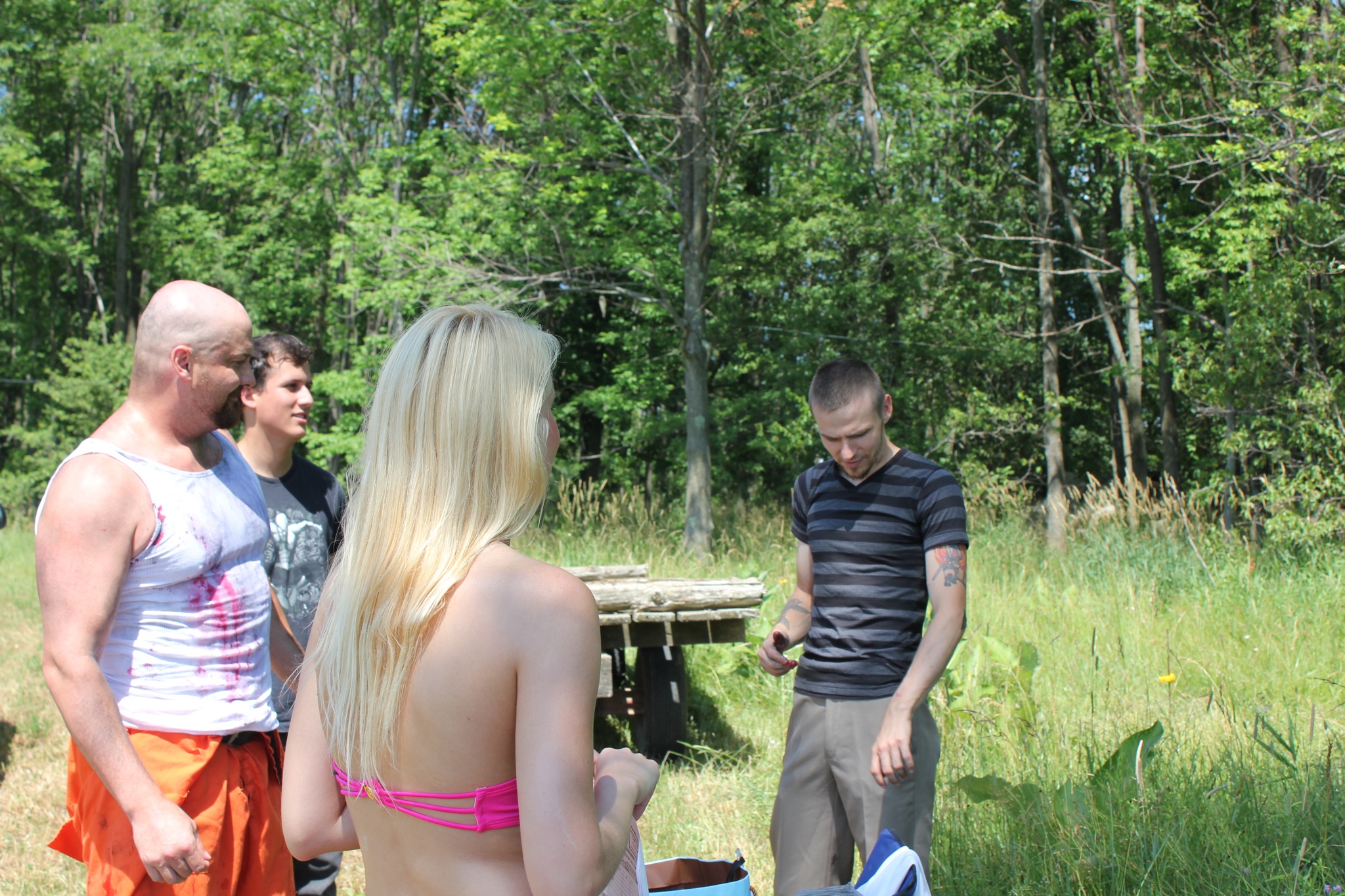 On location for You Found Me with Steve Booth, Wendel Brooks, and Maryia Protsenko, and Lawrence W. Nelson II