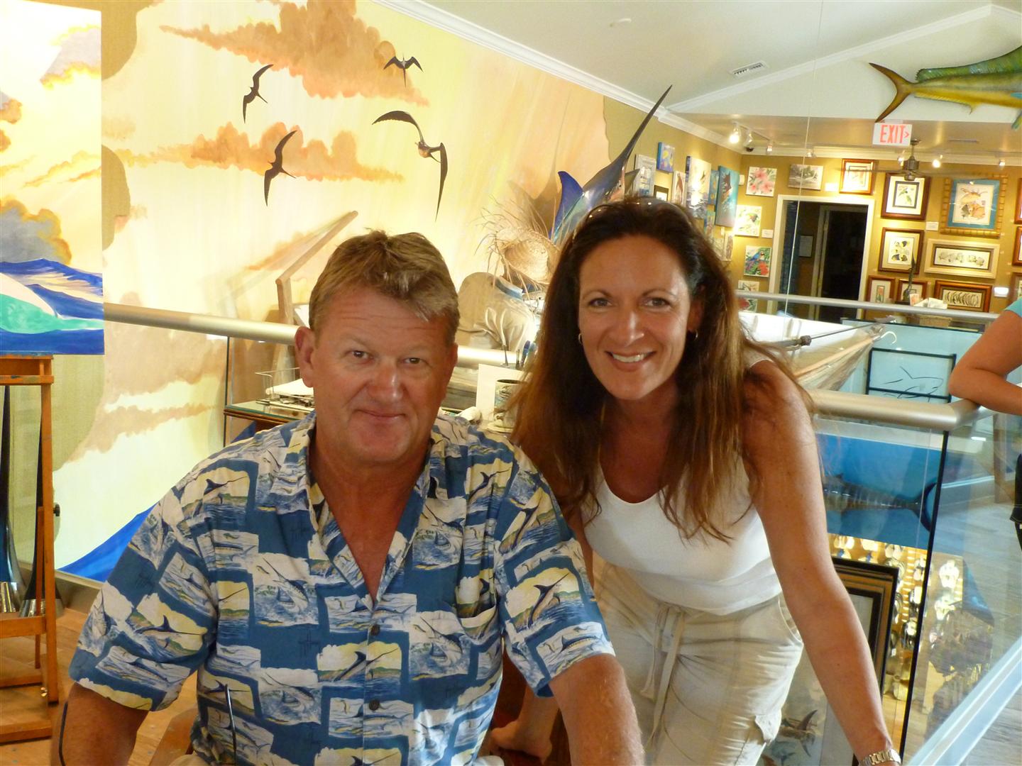Donna Palm and Artist Guy Harvey in Grand Caymen