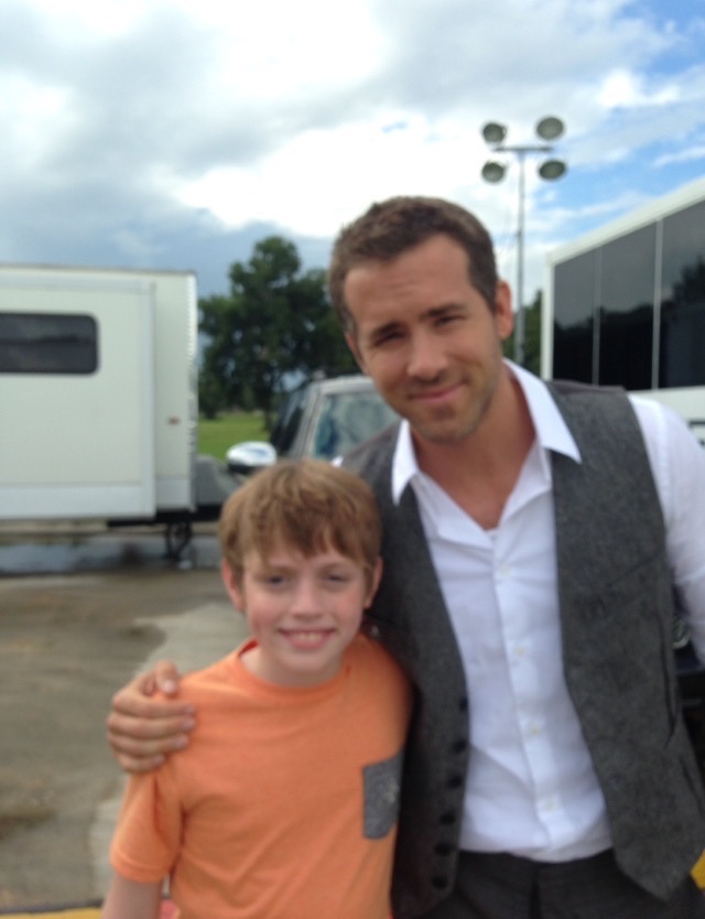 Me - Dickish Cousin with Ryan Reynolds on set of Self/less.